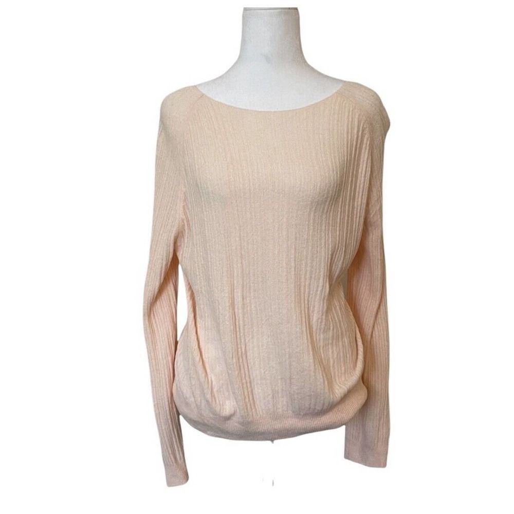 Margaret O’Leary Soft Baby Pink Cotton Blend Chenille Knit Sweater